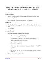 Giáo án Sinh học 11 bài 7: Thực hành  Thí nghiệm thoát hơi nước và thí nghiệm về vai trò của phân bón