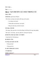 Giáo án Sinh học 11 bài 2: Vận chuyển các chất trong cây