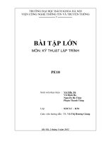 BÀI TẬP LỚN MÔN KỸ THUẬT LẬP TRÌNH