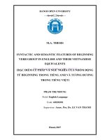 SYNTACTIC AND SEMANTIC FEATURES OF BEGINNING VERB GROUP IN ENGLISH AND THEIR VIETNAMESE EQUIVALENTS 