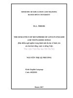 The semantics of metaphors of love in english and vietnamese songs 