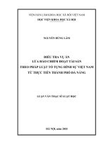 Điều tra vụ án Lừa đảo chiếm đoạt tài sản theo pháp luật Tố tụng hình sự Việt Nam từ thực tiễn Thành phố Đà Nẵng (Luận văn thạc sĩ)
