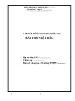CHUYÊN  ĐỀ ÔN THI THPT QUỐC GIA BÀI THƠ VIỆT BẮC