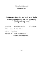 Nghiên cứu phát triển quy trình quản lý tiến trình nghiệp vụ trong lĩnh vực ngân hàng thương mại việt nam 