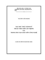 Dạy học thực hành kỹ thuật theo tiếp cận tương tác trong đào tạo giáo viên công nghệ 