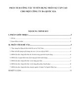 Phân tích công tác tuyển dụng nhân sự cấp cao cho một công ty đa quốc gia 