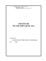 chuyên đề:CÁC BÀI TOÁN VỀ TIẾP TUYẾN VÀ TƯƠNG GIAO ôn thi THPT QG