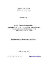 Quản lý phát triển đội ngũ giáo viên cốt cán các trường trung học cơ sở huyện kiến xương   tỉnh thái bình theo chuẩn giáo viê 