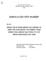 Phân tích tình hình tài chính và một số giải pháp cải thiện tình hình tài chính tại công ty cổ phần kim khí lan anh 