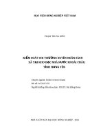 Kiểm soát chi thường xuyên ngân sách xã tại kho bạc nhà nước khoái châu, tỉnh hưng yên 