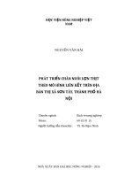 Phát triển chăn nuôi lợn thịt theo mô hình liên kết trên địa bàn thị xã sơn tây, thành phố hà nội 