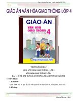 Giáo án văn hóa giao thông lớp 4 mới nhất 2018