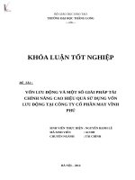 Vốn lưu động và một số giải pháp tài chính nâng cao hiệu quả sử dụng vốn lưu động tại công ty cổ phần may vĩnh phú 