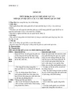 Giáo án Sinh học 12 bài 36: Quần thể sinh vật và mối quan hệ giữa các cá thể trong quần thể