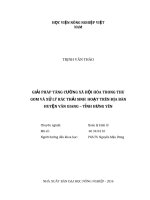 Giải pháp tăng cường xã hội hóa trong thu gom và xử lý rác thải sinh hoạt trên địa bàn huyện văn giang   tỉnh hưng yên 