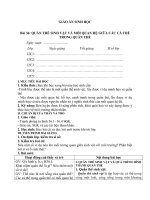 Giáo án Sinh học 12 bài 36: Quần thể sinh vật và mối quan hệ giữa các cá thể trong quần thể