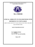 LEXICAL AMBIGUITY IN ENGLISH POEMS WITH REFERENCE TO VIETNAMESE 