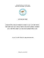 Ảnh hưởng trách nhiệm xã hội và sự gắn bó nhân viên đến kết quả hoạt động doanh nghiệp nghiên cứu trường hợp các doanh nghiệp phía nam