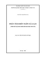 Phân tích diễn ngôn xã luận (trên ngữ liệu báo nhân dân giai đoạn 1964 1975) 