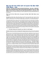 Bài dự thi tìm hiểu lịch sử quan hệ đặc biệt việt nam lào hoàn chỉnh nhất