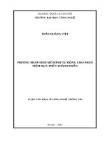 Phương pháp sinh mô hình tự động cho phần mềm dựa trên thành phần 