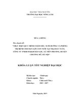 Thực hiện quy trình chăm sóc, nuôi dưỡng và phòng trị bệnh cho đàn lợn con nuôi tại trại bẩy tuân, công ty TNHH DTKD bảo lộc, xã tiên phương   huyện chương mỹ   hà nội 