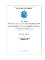 A LINGUISTIC STUDY ON “GET” PHRASAL VERBS IN ENGLISH WITH REFERENCE TO THE VIETNAMESE EQUIVALENTS 