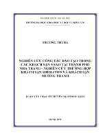 Nghiên cứu công tác đào tạo trong các khách sạn 5 sao tại thành phố nha trang   nghiên cứu trường hợp khách sạn sheraton và khách sạn mường thanh 