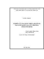Nghiên cứu đa dạng nhện ở vườn quốc gia cúc phương (tỉnh ninh bình) 