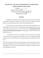 CHUYÊN ĐỀ : ỨNG DỤNG TÍNH ĐƠN ĐIỆU CỦA HÀM SỐ ĐỂ CHỨNG MINH BẤT ĐẲNG THỨC