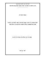 Nâng cao mức độ cam kết học tập của sinh viên trường cao đẳng nghề công nghiệp hà nội 