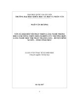 Vốn xã hội đối với phát triển làng nghề trong bối cảnh nông thôn mới nghiên cứu trường hợp làng nghề mộc thị trấn thanh lãng huyện bình xuyên tỉnh vĩnh phúc 