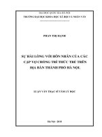 Sự hài lòng với hôn nhân của các cặp vợ chồng trí thức trẻ trên địa bàn thành phố hà nội 