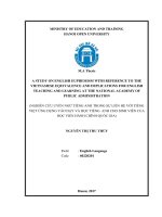 A study on english euphemism with reference to the vietnamese equivalence and implications for english teaching and learning at the national academy of public administration 