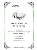 đề tài PHÂN LOẠI VÀ PHƯƠNG PHÁP GIẢI BÀI TẬP VỀ ANCOL HÓA HỌC 11