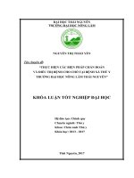 Thực hiện các phương pháp chẩn đoán và điều trị bệnh cho chó tại bệnh xá thú y trường đại học nông lâm thái nguyên 