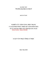 Nghiên cứu tiềm năng, hiện trạng và giải pháp phát triển du lịch sinh thái ở các huyện miền núi tỉnh quảng ngãi  (tt) 