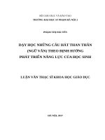Dạy học những câu hát than thân (ngữ văn 7) theo định hướng phát triển năng lực của học sinh 