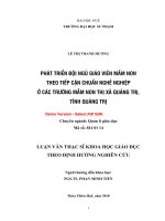 Phát triển đội ngũ giáo viên mầm non theo tiếp cận chuẩn nghề nghiệp ở các trường mầm non thị xã quảng trị, tỉnh quảng trị  (tt) 