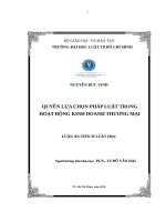 Quyền lựa chọn pháp luật trong hoạt động kinh doanh thương mại 