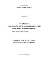 Khó khăn tâm lý trong hoạt động học tập của học viên năm thứ nhất trường trung cấp cảnh sát nhân dân v (tt) 