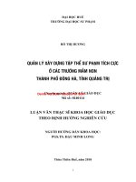 Quản lý xây dựng tập thể sư phạm tích cực ở các trường mầm non thành phố đông hà, tỉnh quảng trị (tt) 