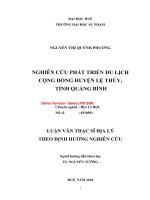 Nghiên cứu phát triển du lịch cộng đồng huyện lệ thủy, tình quảng bình  (tt) 