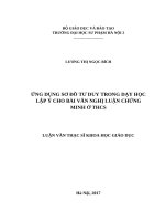 Ứng dụng sơ đồ tư duy trong dạy học lập ý cho bài văn nghị luận chứng minh ở THCS 
