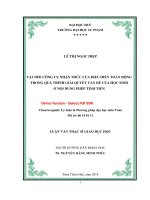 Vai trò công cụ nhận thức của biểu diễn toán động trong quá trình giải quyết vấn đề của học sinh ở nội dung phép tịnh tiến (tt) 