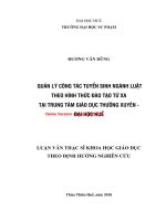 Quản lý công tác tuyển sinh ngành luật theo hình thức đào tạo từ xa tại trung tâm giáo dục thường xuyên  đại học huế (tt) 