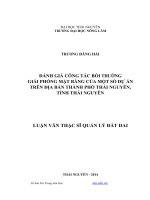 Đánh giá công tác bồi thường giải phóng mặt bằng của một số dự án trên địa bàn thành phố thái nguyên, tỉnh thái nguyên 