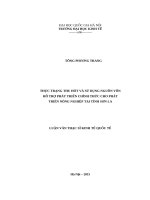 Thực trạng thu hút và sử dụng nguồn vốn hỗ trợ phát triển chính thức cho phát triển nông nghiệp tại tỉnh sơn la 