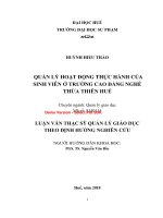 Quản lý hoạt động thực hành của sinh viên ở trường cao đẳng nghề thừa thiên huế (tt) 