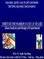 THIẾT KẾ THÍ NGHIỆM VÀ XỬ LÝ SỐ LIỆU